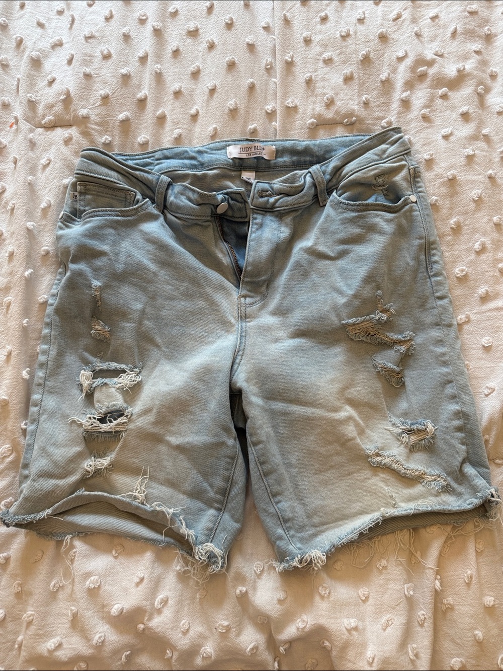 Judy Blue Light Blue Distressed Women’s Denim Shorts
